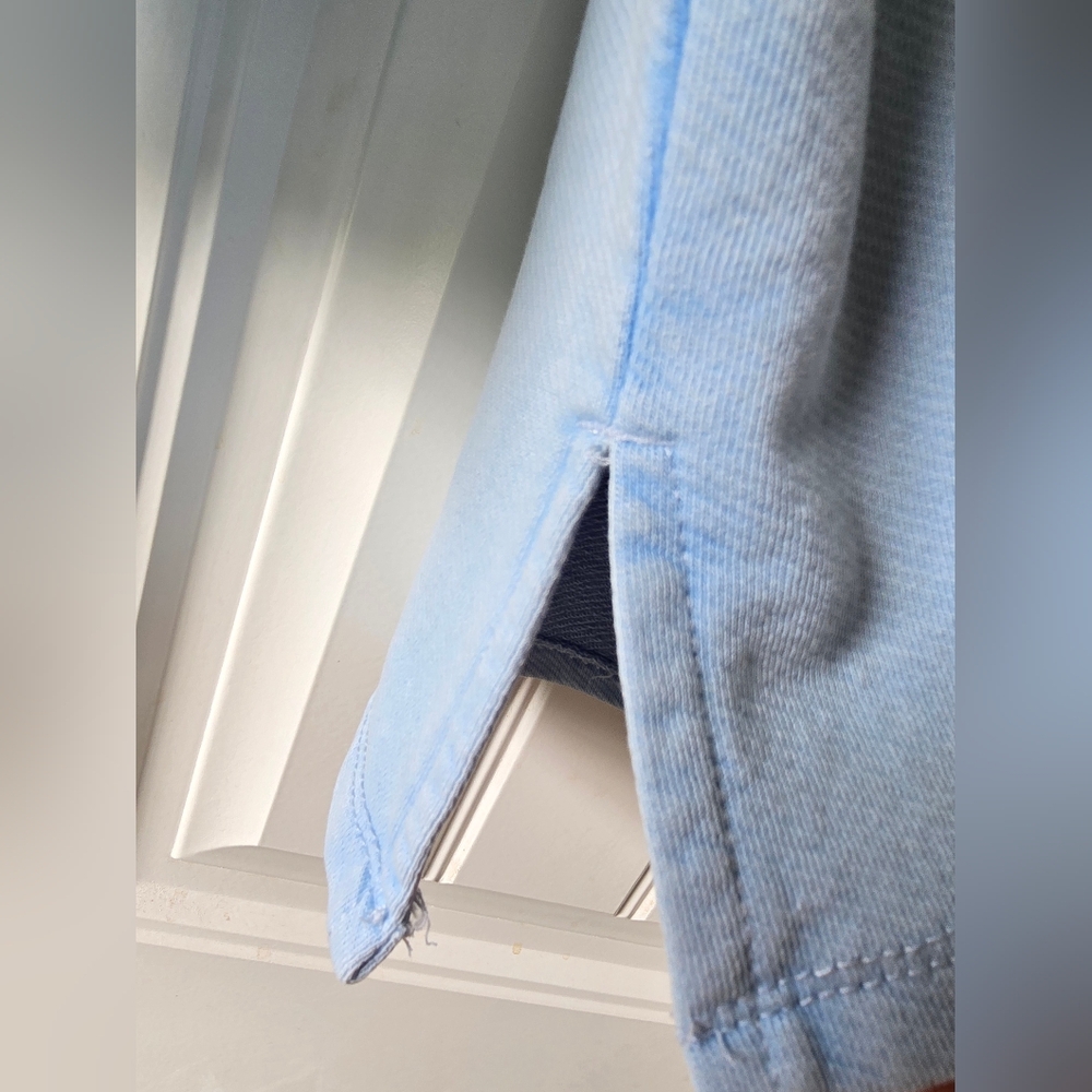 Anthropologie Pilcro Mixed Media Oversized Pullover Top Blue Balloon Sleeve Sz S - Picture 11 of 14